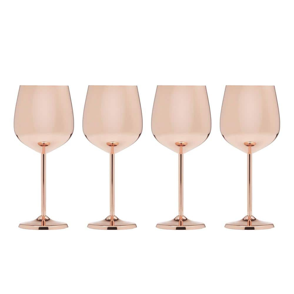 18 oz. Copper Stainless Steel White Wine Glass Set (Set of 4) -  Cambridge, EW005CBCPRDS