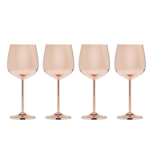Cambridge 18 oz. Copper Stainless Steel White Wine Glass Set (Set of 4)