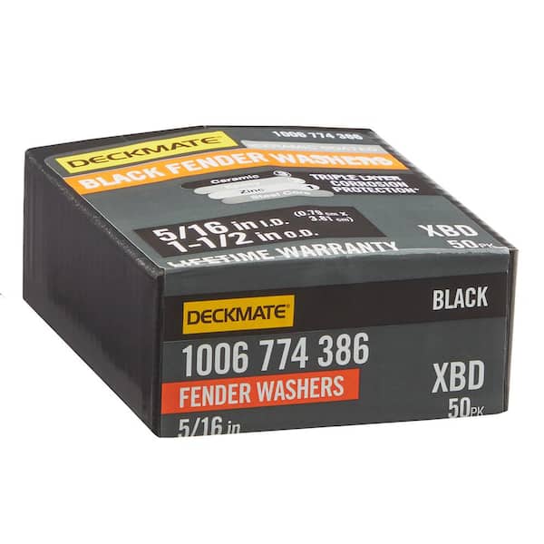 5/16 in. x 1-1/2 in. Black Deck Bolt Exterior Fender Washer (50-Pack)
