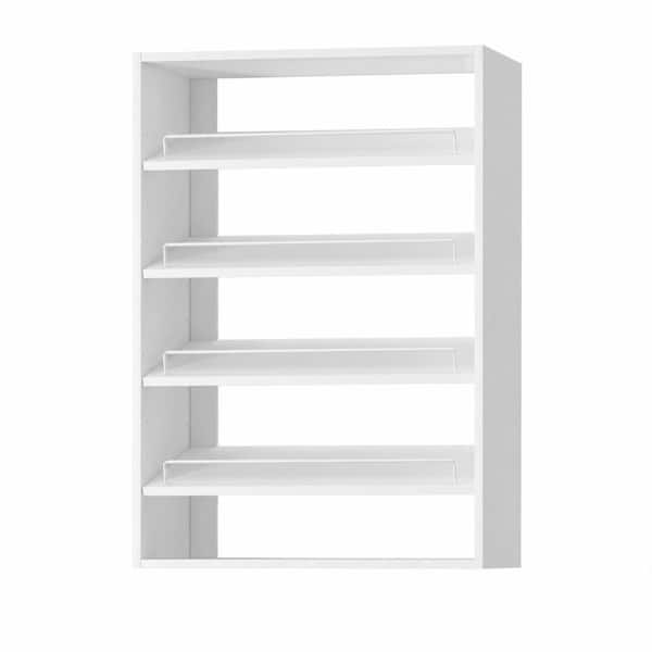 19.5 in W White Modular Closet System Shoe Storage Organizer with Open Shelves