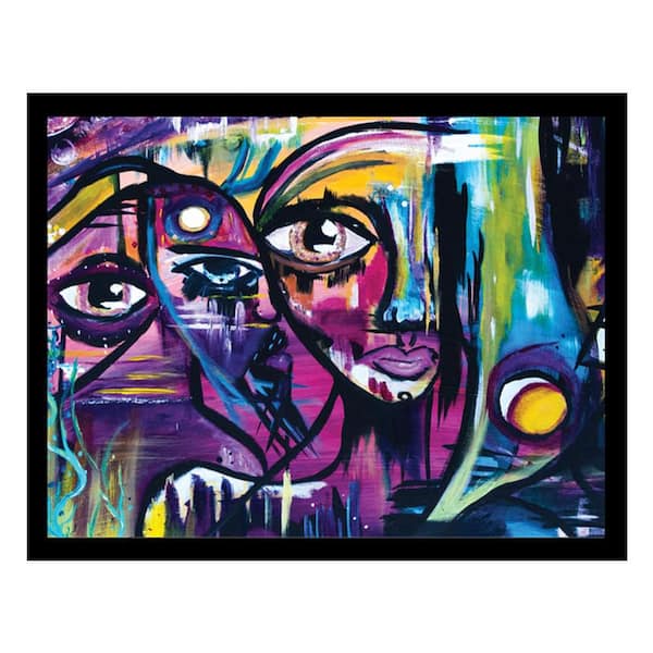 VENICE BEACH Collections Wahl Abstract Art Faces-Pinks/Blues Framed Print by Sarah Wahl 1 Piece Framed Graphic Print 18 in. x 14 in.