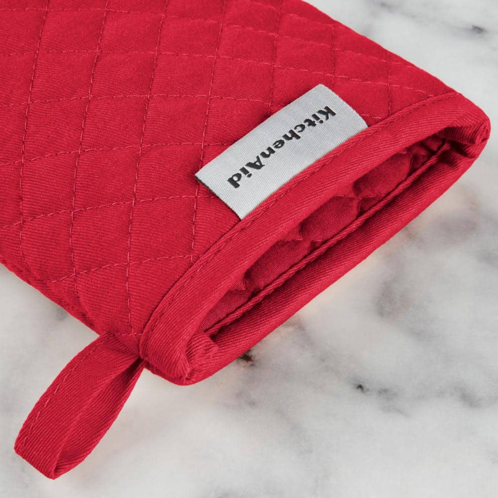 Fire Red Cotton and Silicone Mini Oven Mitts, 2-Pack