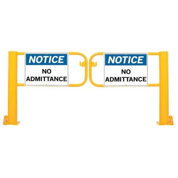 Vestil Signs Restricted Area for 125 in. Door Yellow Steel Swivel Dock Gate