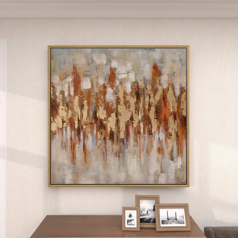 Motivational Abstract Quote Canvas Art for Kids' Nursery, 39" Gold Frame