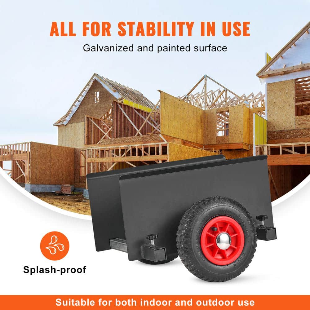 Heavy-Duty Steel Drywall Mover with Pneumatic Wheels