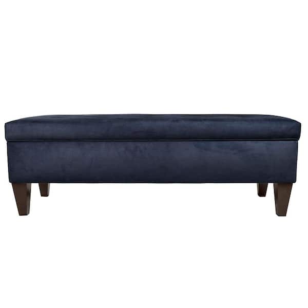 MJL Furniture Designs Brooke B-Obsession Indigo Button Tufted Upholstered Storage Bench