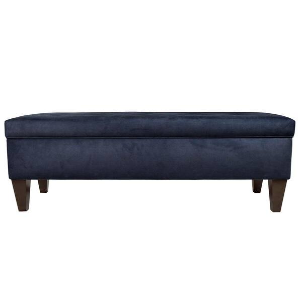 MJL Furniture Designs Brooke BObsession Indigo Button Tufted Upholstered Storage Bench BrookeB