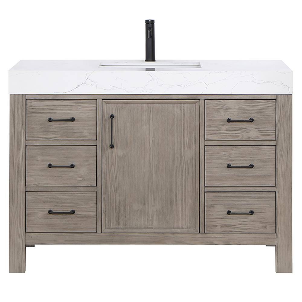 ROSWELL León 48 in.W x 22 in.D x 34 in.H Single Sink Bath Vanity in Fir