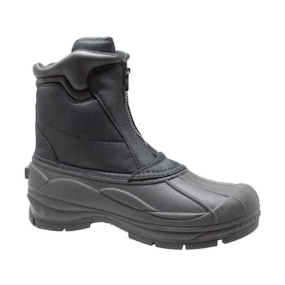 Men Size 10 Black Nylon Zipper Winter Boots