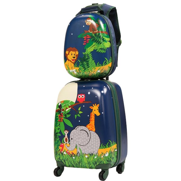 VLIVE 2-Piece Kids Luggage 18 in. Set Giraffe Pattern Navy Blue  TH17N0256GM-T02 - The Home Depot