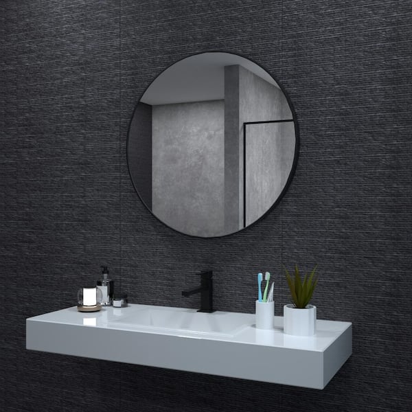 32 in. W x 32 in. H Round Framed Wall Bathroom Vanity Mirror