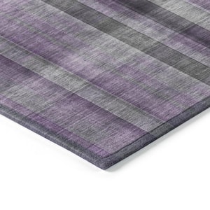 Chantille ACN548 Purple 8 ft. x 8 ft. Round Machine Washable Indoor/Outdoor Geometric Area Rug