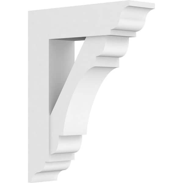 Ekena Millwork 5 in. x 26 in. x 20 in. Olympic Bracket with Traditional Ends, Standard Architectural Grade PVC Bracket