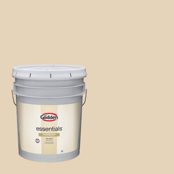 Glidden Essentials 5 gal. Almond Brittle PPG1095-3 Flat Exterior Paint