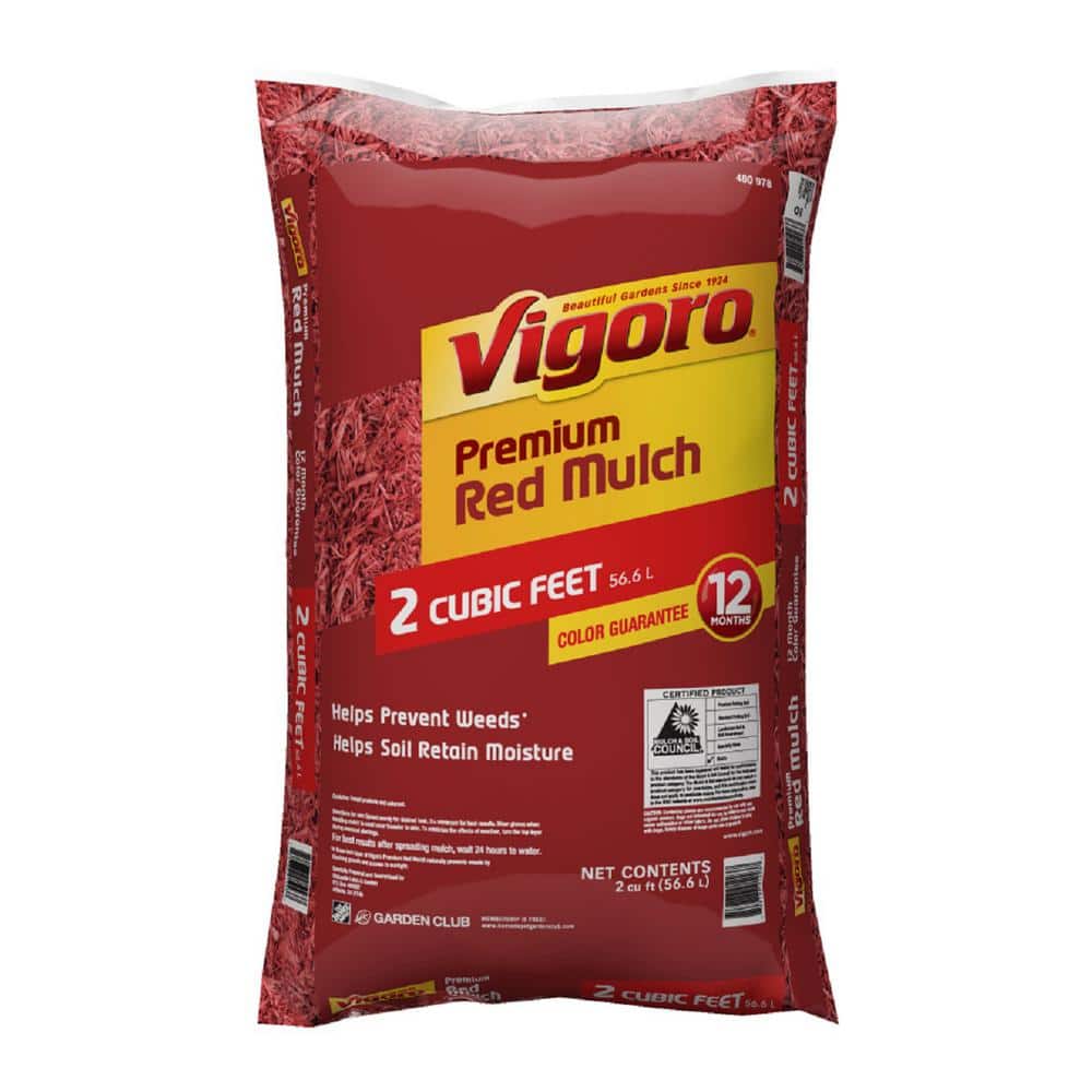 Vigoro 2 cu. ft. Bagged Premium Red Wood Mulch 480978 The Home Depot