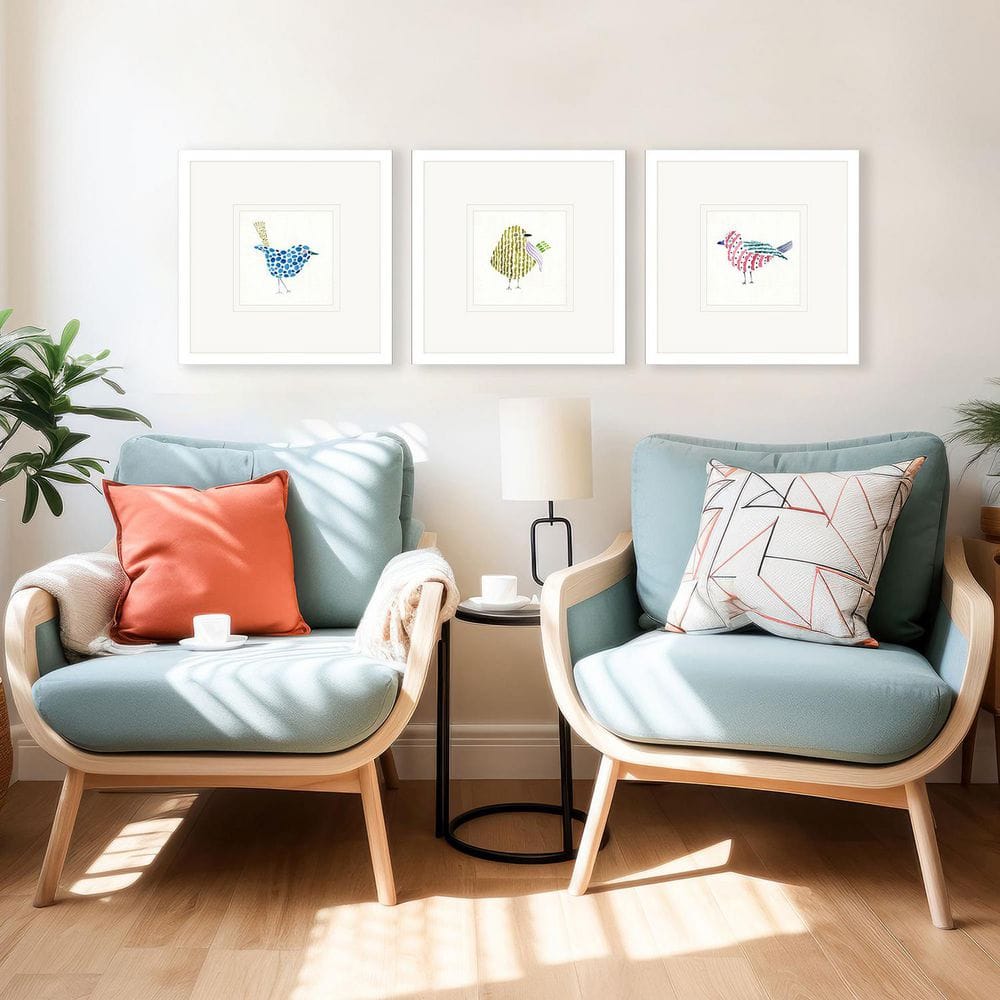 Conversation Birds by Inspire Studio 3 Piece Framed Giclee Animal Art Print 17 in. x 17 in. price history on PriceWatchPro