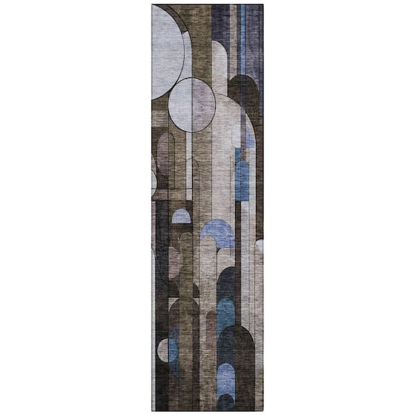 Addison Rugs Chantille Machine Washable Indoor/Outdoor Abstract ACN1125 Brown 2 ft. 3 in. x 7 ft. 6 in. Area Rug