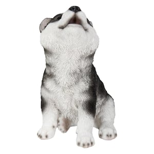 Siberian Husky Puppy Howling Garden Statue