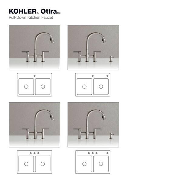 NEW Kohler Otira Stainless Pull-down Kitchen Faucet w/ Soap Dispenser store