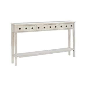 Strand 60 in. Cream Standard Rectangle Wood Console Table with Drawers