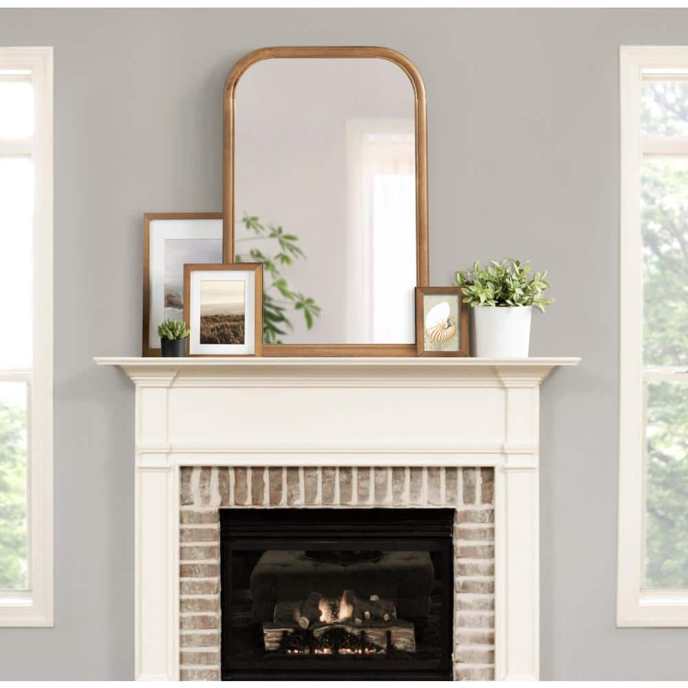 Rustic Brown Arched Full Length Wooden Wall Mirror