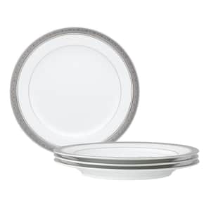 Crestwood Platinum 8.25 in. (Platinum) Porcelain Salad Plates, (Set of 4)