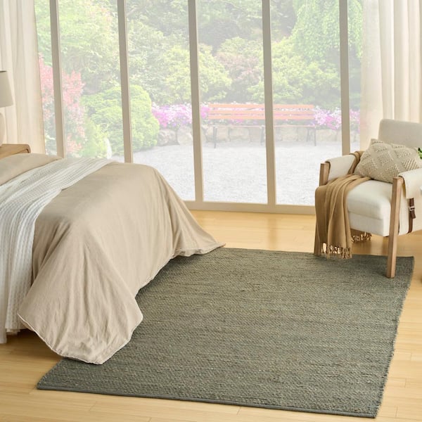 Natural Jute Sage 8 ft. x 10 ft. All-over design Contemporary Area Rug