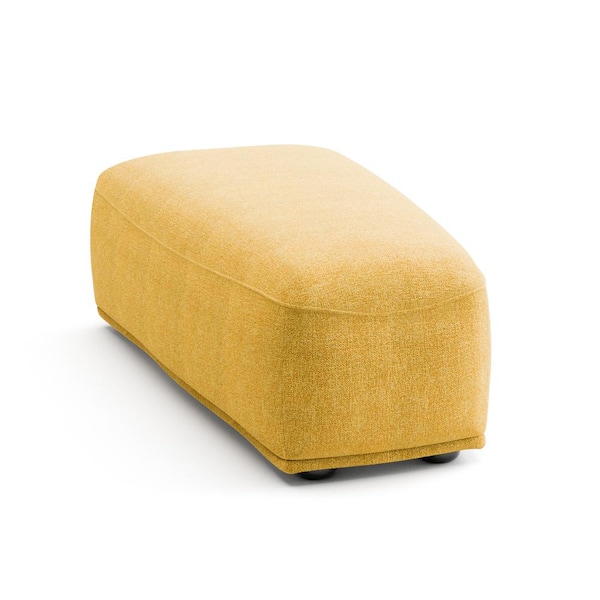 Fairwind 24 in. Armless Chenille Curved Modular Ottoman Sofa in Yellow