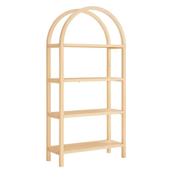 Vexley 72 Inch Large Arched Bookshelf in Natural