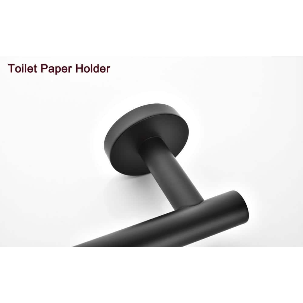 Black Toilet Paper Holder Wall Mount SUS 304 Stainless Steel Matte Black Toilet Roll Holder Waterproof Rotateproof Toilet Tissue Holder for Bathroom - 2 Pack