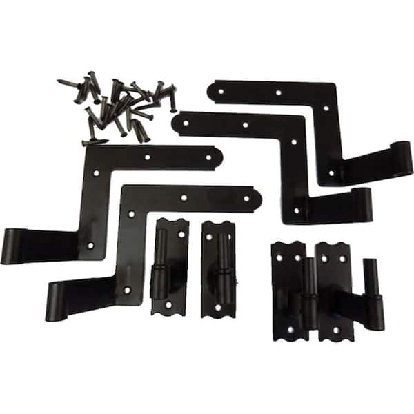 DELANEY HARDWARE 4 1/4 in. Black Stainless Steel Exterior Shutter Blind Hinges for Stone Siding (Set of 4 Hinges)