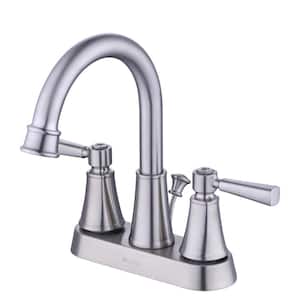 Melina 4 in. Centerset Double Handle High-Arc Bathroom Faucet in Brushed Nickel