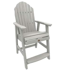 Muskoka Harbor Gray Plastic Counter Height Adirondack Deck Dining Chair in Harbor Gray (Set of 1)