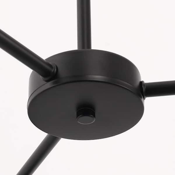 Emeritpro 3-Light Matte Black Candelabra Chandelier with Clear