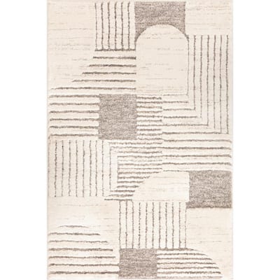 Concord Global Trading Retro Gray 3 ft. x 4 ft. Contemporary Area Rug 46623