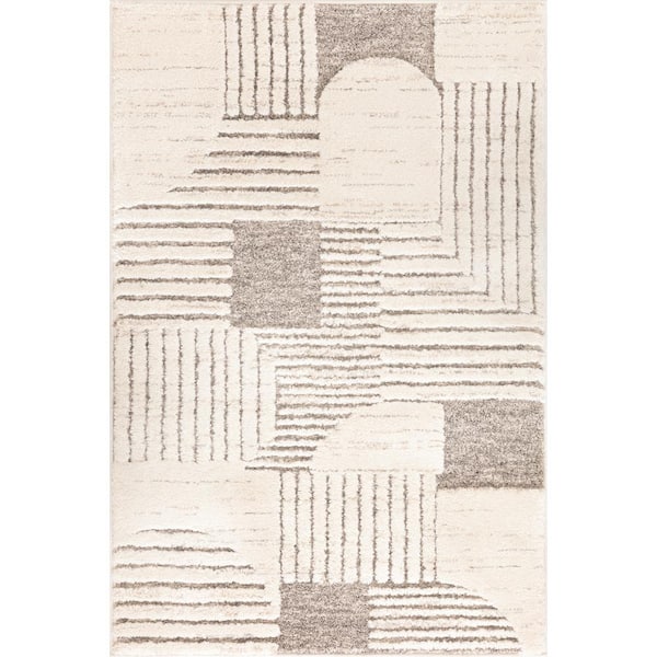 Concord Global Trading Retro Gray 3 ft. x 4 ft. Contemporary Area Rug