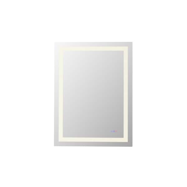 Unbranded Timeless Home 40 in. W x 30 in. H Rectangular LED Frameless Mirror
