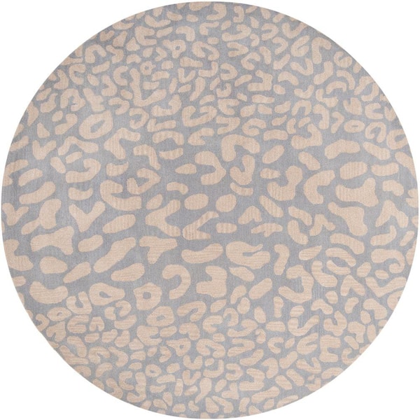 Livabliss Sarah Pale Blue 4 ft. x 4 ft. Round Area Rug