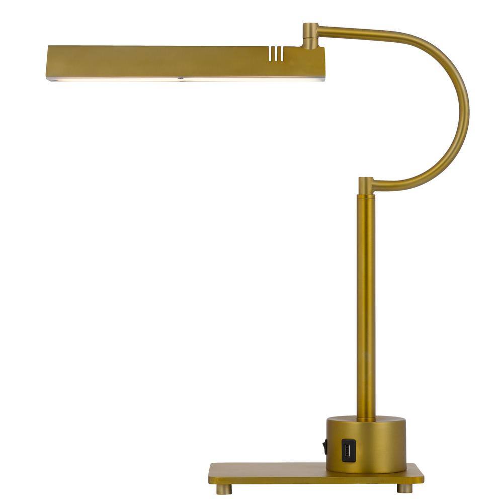 Soho 18.13 in. Antique Brass Non-Dimmable Task and Reading Metal Integrated
