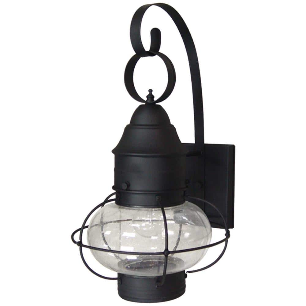Black Hardwired Outdoor Wall Lantern Sconce with Clear Seedy Glass price history on PriceWatchPro