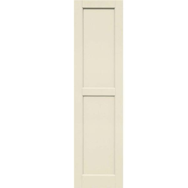 Winworks Wood Composite 15 in. x 58 in. Contemporary Flat Panel Shutters Pair #651 Primed/Paintable