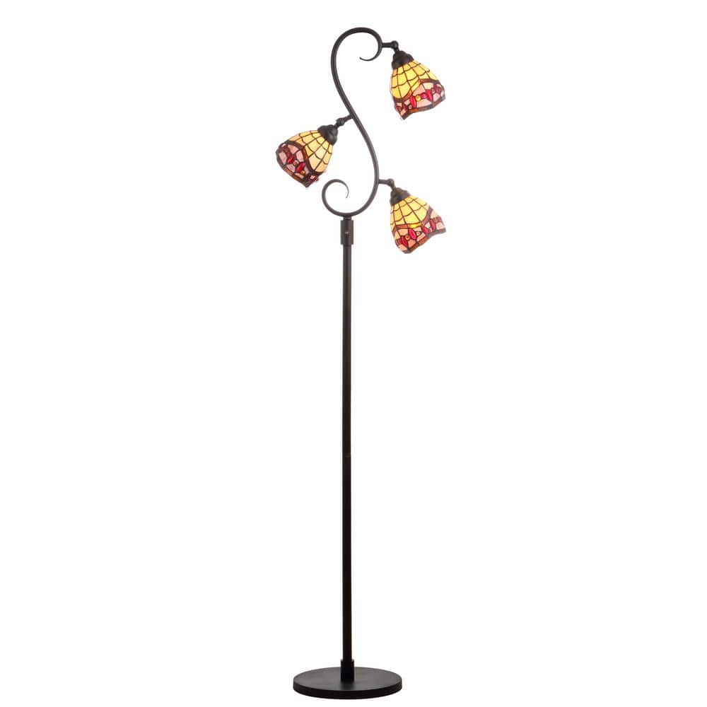 Walker Tiffany-Style 70.5" Bronze Multi-Light LED Floor Lamp