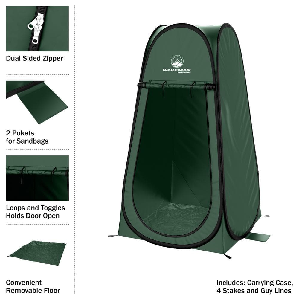 Green Pop-Up Privacy Tent with Aluminum Poles