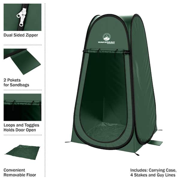 Wakeman Outdoors Pop Up Changing Tent or Shower Stall with Carry Bag Green 75 CMP1109 The Home Depot