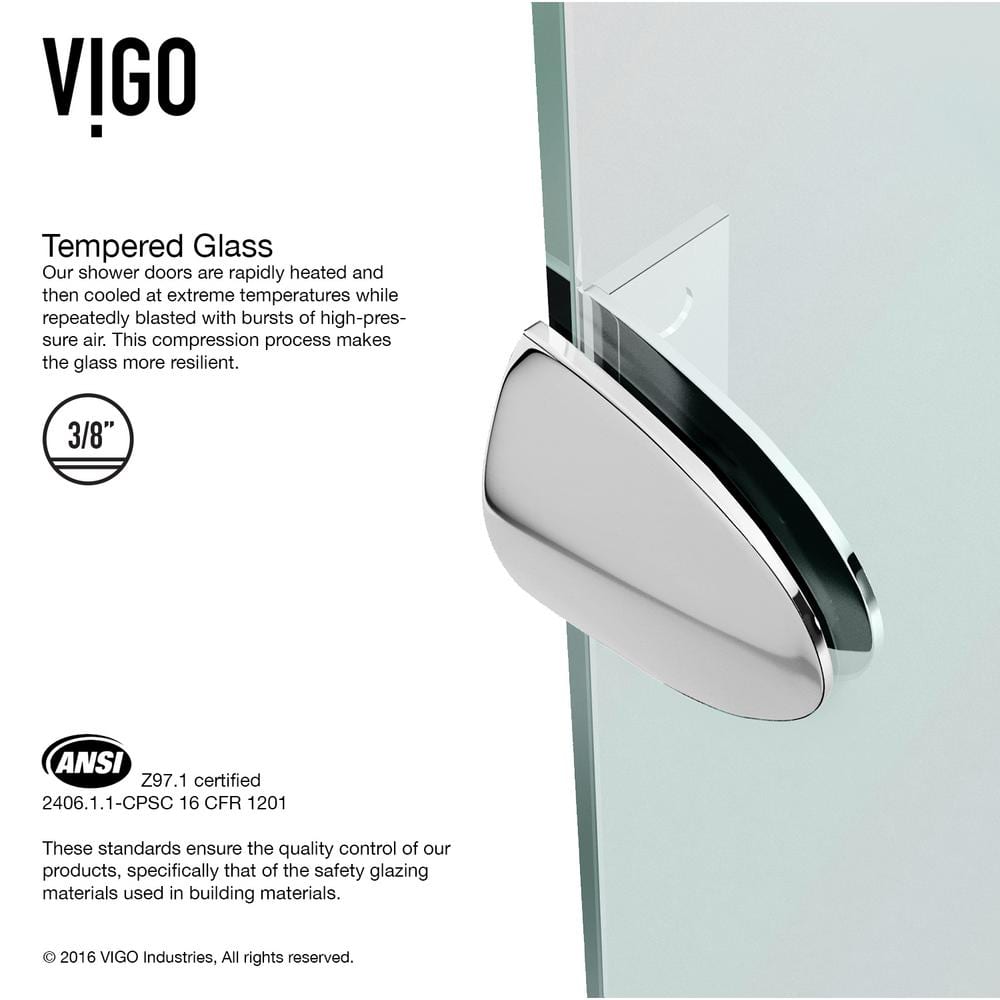 Gemini Frameless Neo-Angle Clear Glass Shower Enclosure with Brushed Nickel Hardware