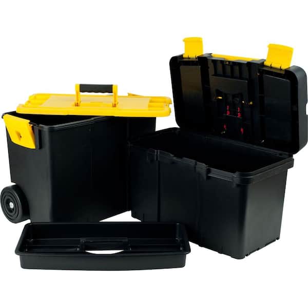 Stalwart Tool Box - Features Removable Small Parts Organizer Tray -  Portable Tool Tote with Handle
