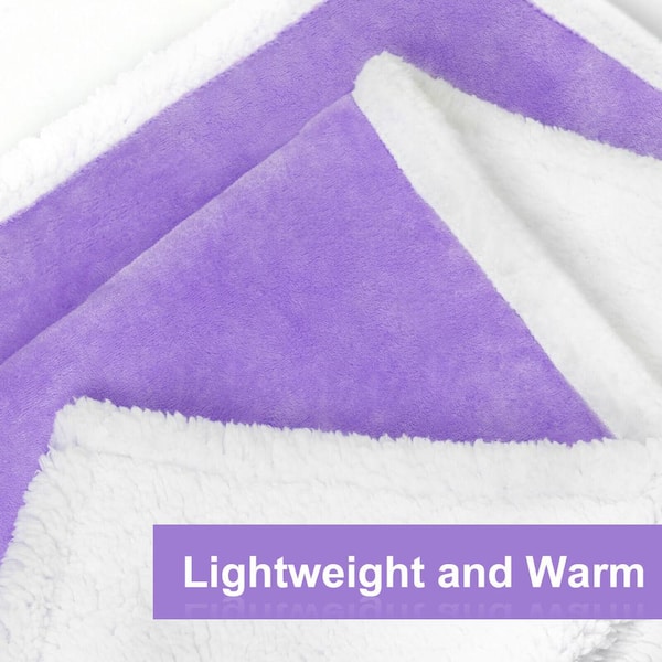 Oumilen Purple Print Flannel Fleece Luxury Lightweight Throw