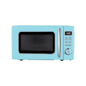 0.9 cu. ft. 900-Watt Retro Countertop Microwave in Blue