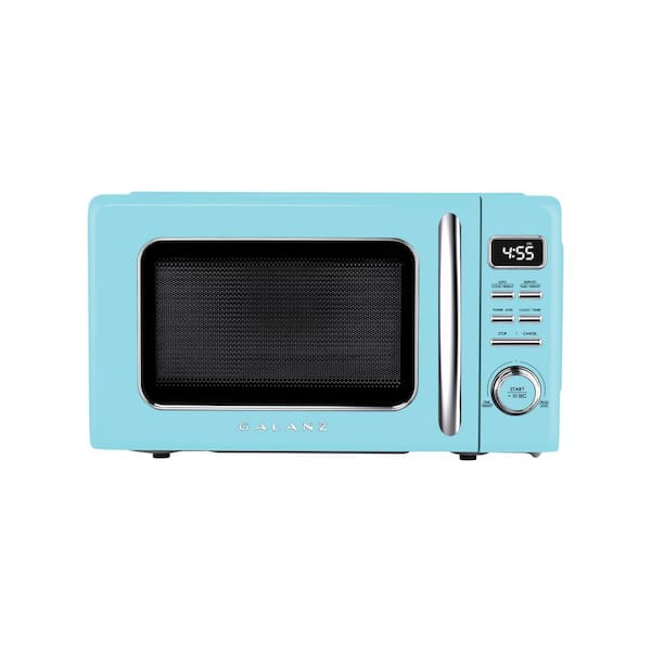 Photo 1 of 0.9 cu. ft. 900-Watt Retro Countertop Microwave in Blue