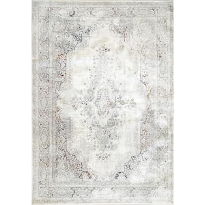 Torino Ivory/Red/Blue 9 ft. 2 in. x 12 ft. 10 in. Contemporary Polyester Area Rug